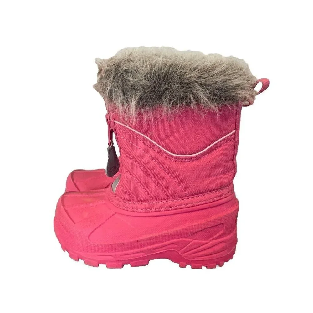 C9 Champion Toddler Girls Size 6 Pink Faux Fur Winter Snow Boots Thermolite